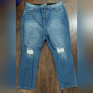 NWOT Torrid distressed button-fly no-roll waist blue jeans sz 20T